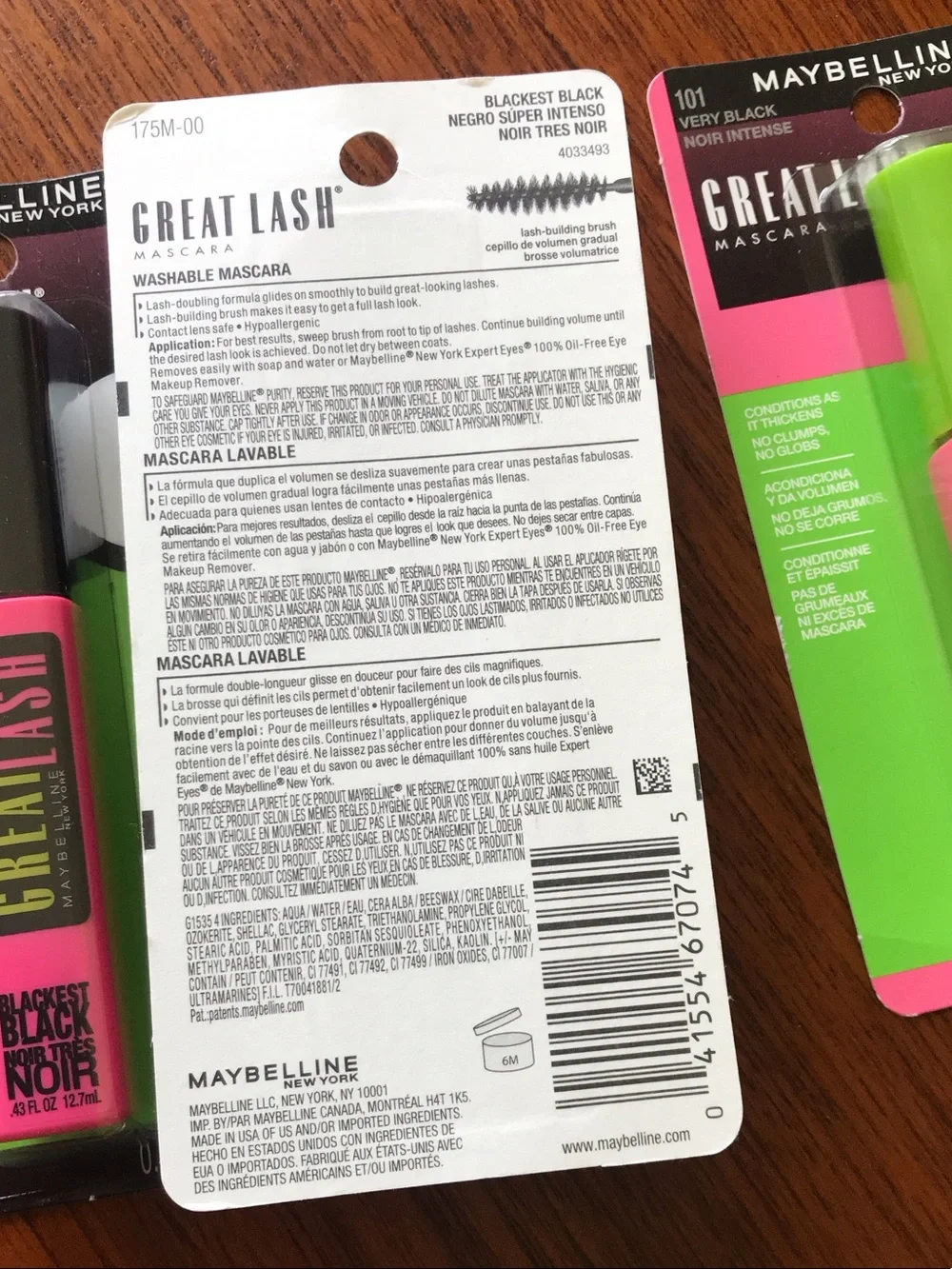 Maybelline Great Lash Mascara Bundle Pink Tube with Green Cap (Black Formula)